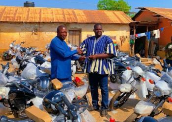 Yapei Kusawgu NPP PC donates motorbikes to electoral area coordinators