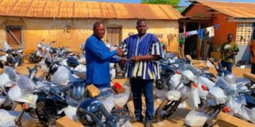 Yapei Kusawgu NPP PC donates motorbikes to electoral area coordinators