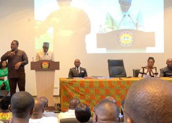Speaker Bagbin addressing the media