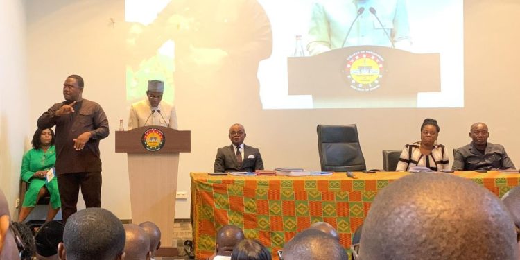 Speaker Bagbin addressing the media