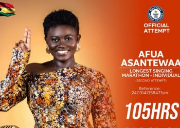 Second GWR sing-a-thon bid by Afua Asantewaa declared unsuccessful