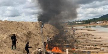 Police arrest thirteen illegal miners at Wassa Gyapa