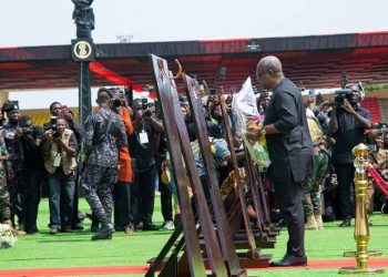 Mahama pays tribute to Nana Konadu Agyeman-Rawlings at state funeral